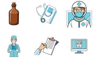 Army Medical Bundle Speed Precision Teamwork Collection Icons vector