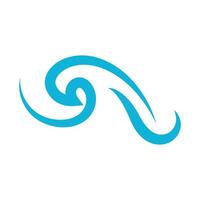 a wave logo with blue waves icon vector