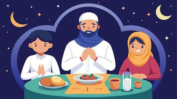 Ramadan Kareem design on green Islamic background with gold ornament star, moon, mosque, lanterns and vector