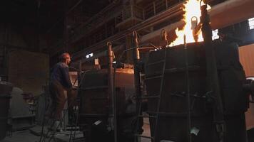 Industrial Metalworking prominently uses Furnaces and Flames in various processes. Stock Clip video