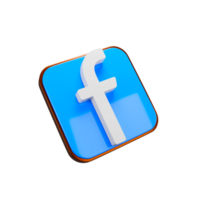 a 3d icon render of Facebook symbol png