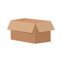Open cardboard box in flat style on a white background. vector