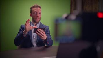 OnCamera Presentation Featuring a Green Screen Background for Visual Effects and Enhancement video