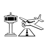 linear monochrome icon airport simple vector