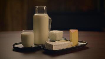 A Variety of Assorted Dairy Products That Include Milk, Cheese, and More Delicacies video