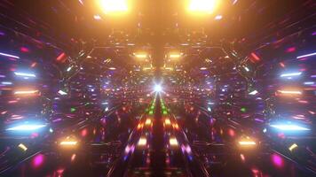 An endless tunnel of rainbow colored light and glass prisms on a seamless loop. video