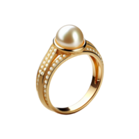 Pearl ring on transparent background png