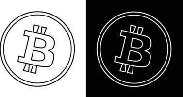 Stylized Bitcoin Logos in Contrasting Black and White Colors vector
