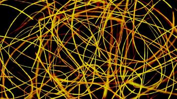 This is a striking visual of abstract golden lines beautifully presented on a black background video