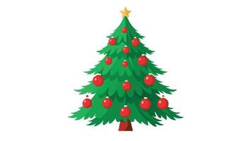 side-by-side comparison of two Christmas trees. The left tree is a simple, unadorned green fir with no decorations.Christmas tree . Collection of Christmas trees. New Years and xmas traditional vector