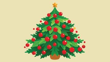 comparison of two Christmas trees. The left tree is a simple, unadorned green fir with no decorations.Christmas tree . Collection of Christmas trees. New Years and xmas traditional symbol vector