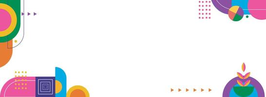 Colorful flat geometric background isolated on white background. Geometric horizontal banner background vector
