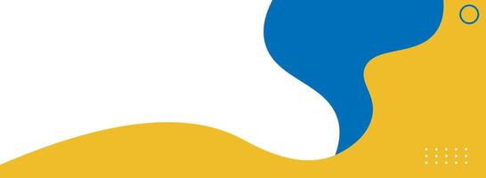 Minimalist liquid yellow and blue background isolated on white background vector