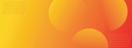 Minimal orange yellow gradient abstract banner background with circles dynamic vector