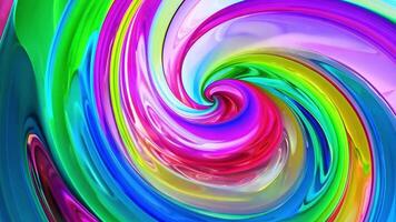 Dynamic colors blend seamlessly in a swirling pattern, showcasing glossy textures. The vibrant movement evokes energy and creativity, ideal for artistic projects. video