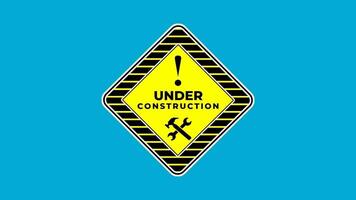 animated text under constructions hammer tool video