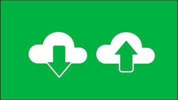 download and upload icon animation with greenscreen chroma key background video