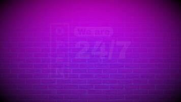 Animation we are open 24 hours Blinking with neon background video