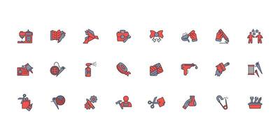 Crafting icon set..Editable stroke.linear style sign for use web design,logo. vector