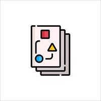 A simple icon of a computer with a triangle and a square vector