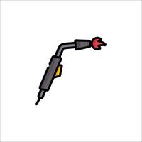 A black and red welding torch icon on a white background vector