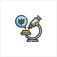 A microscope and a bowl with food vector