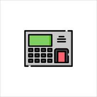 A computer with a calculator icon on a white background vector