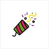 A colorful confetti streamer icon on a white background vector