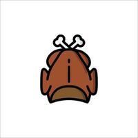 A turkey with a bone in its head icon vector