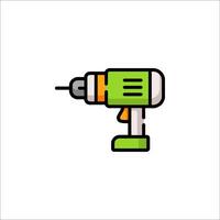 A green drill icon on a white background vector