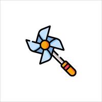 A pinwheel with a blue and orange handle vector
