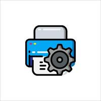 Printer icon with gears and paper vector