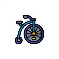 A bicycle icon with a wheel and a handle vector