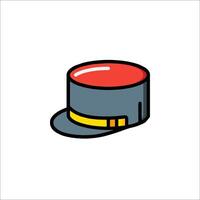 A hat with a red button on it vector