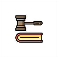 Judge hammer and book icon illustration vector