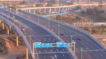 Drone shot elevated expressway towards Mumbai video