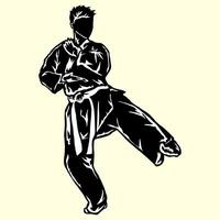 A man in karate stance vector