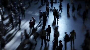 Silhouetted Crowds in a Dimly Lit Urban Setting Amidst the Bustling City Life and Vibes video