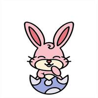easter bunny in eggshell drawing design video