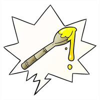 cartoon spoonful of honey with speech bubble in smooth gradient style creative drawing video