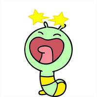 cartoon of a happy little caterpillar worm creative drawing video