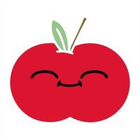 flat color retro cartoon of a red apple drawing video