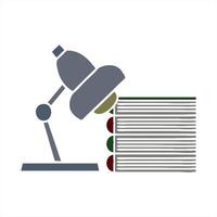 flat color retro cartoon of a study books and lamp creative drawing video