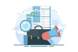 We are looking for jobs, recruitment and job openings, resume information form, web recruitment resources, job options and opportunities, employee recruitment applications. illustration. vector