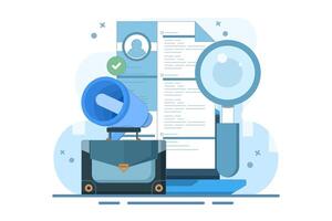 We are looking for jobs, recruitment and job openings, resume information form, web recruitment resources, job options and opportunities, employee recruitment application. design illustration. vector