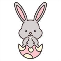 easter bunny in eggshell simple art video