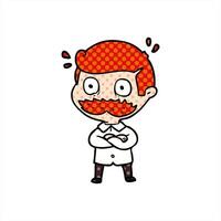 cartoon man with mustache shocked creative drawing video