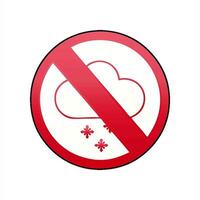 gradient shaded cartoon of a no snow allowed sign creative drawing video