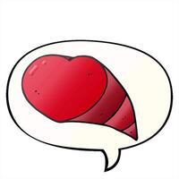 cartoon love heart symbol with speech bubble in smooth gradient style creative drawing video