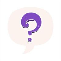 cartoon question mark with speech bubble in retro style design art video